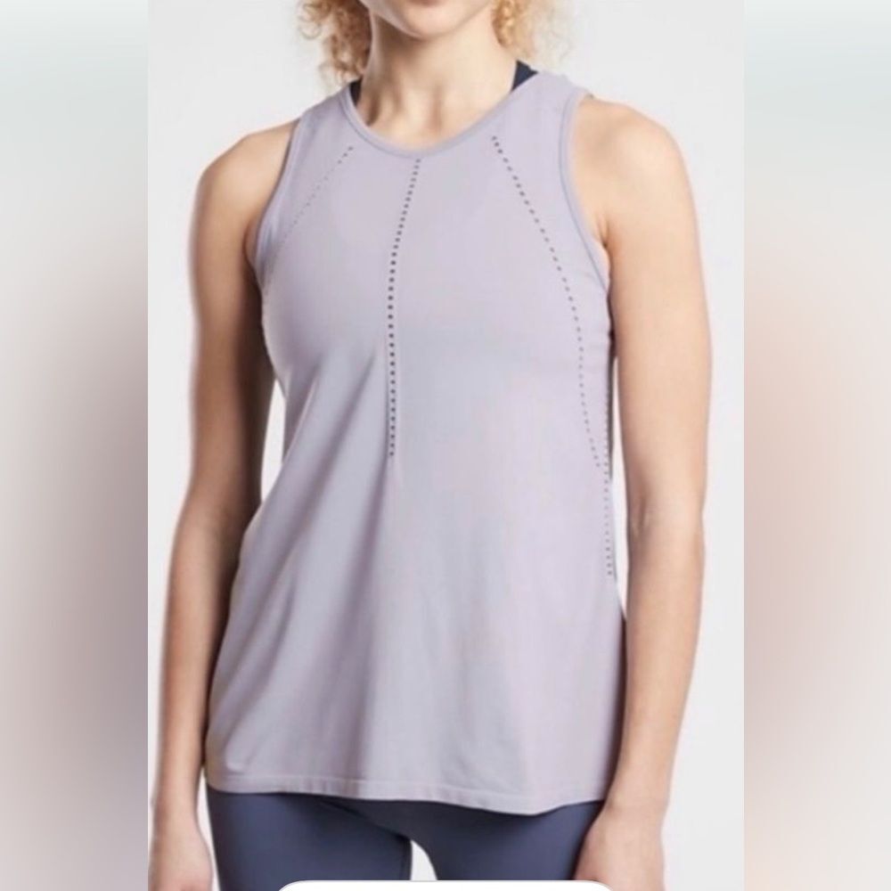 Athleta Top Foothill Tank Athletic Sporty Workout Yoga Light Purple Size Large
